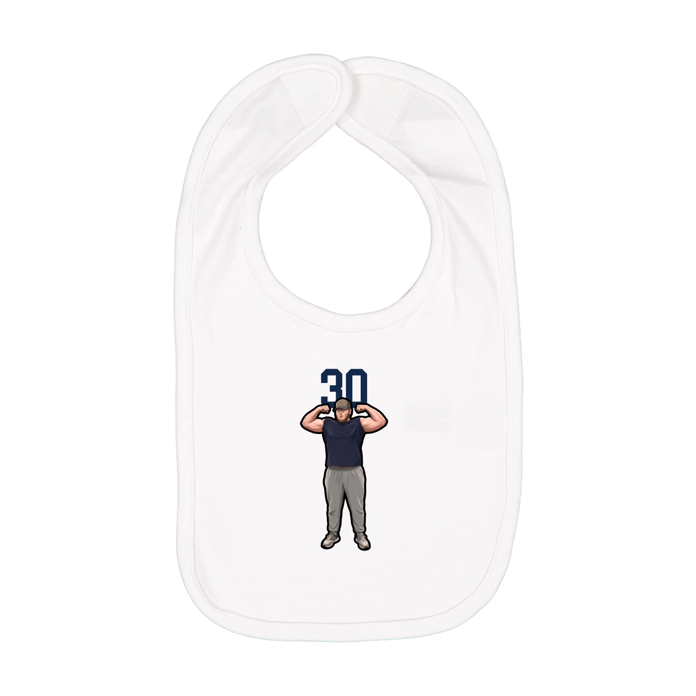 Infant Bib — Number Top in White