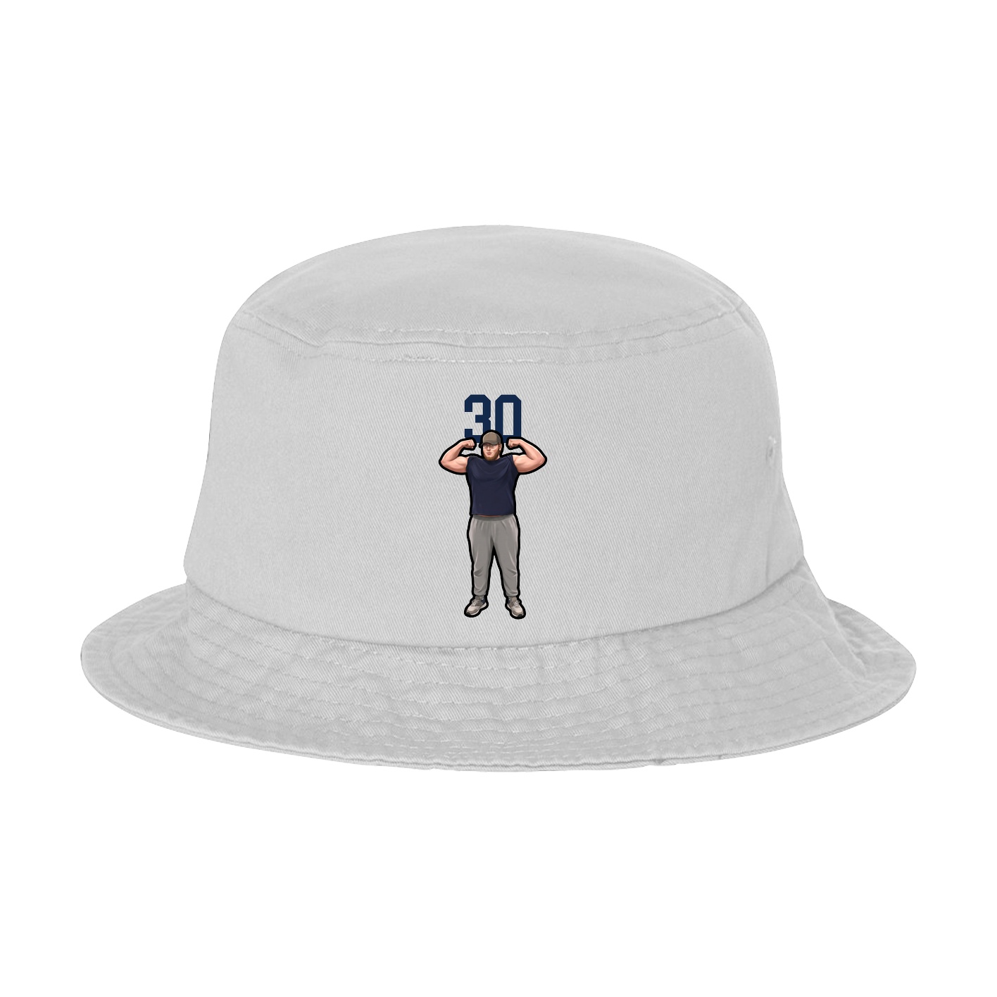 Bucket Cap — Number Top in White
