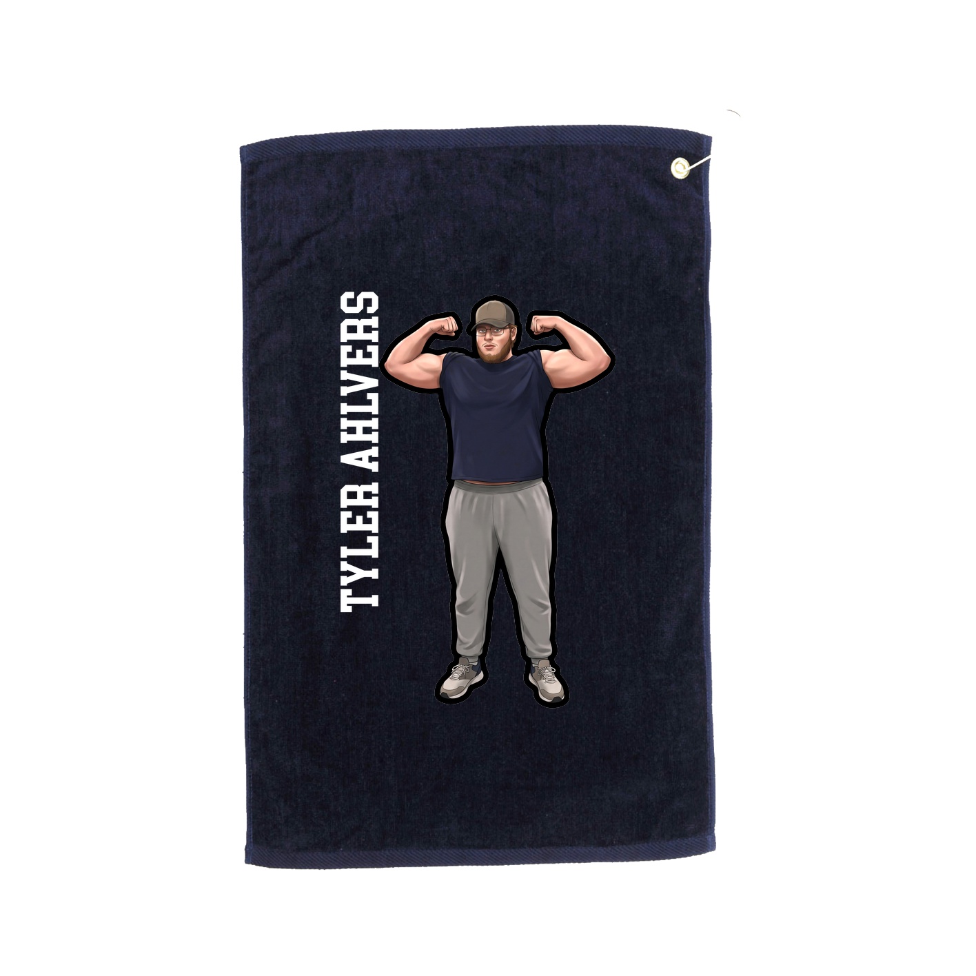 Golf Towel — Name Vertical in Navy