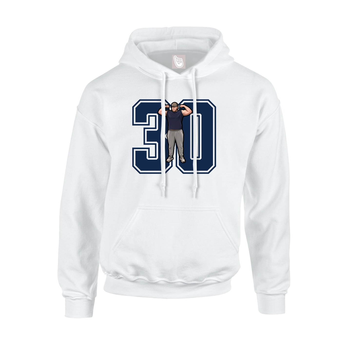 Youth Hoodie — Number in White