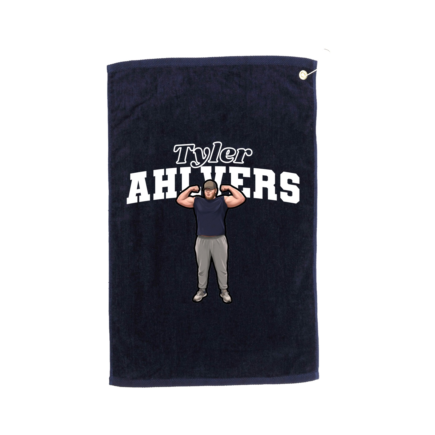 Golf Towel — Name Arch in Navy