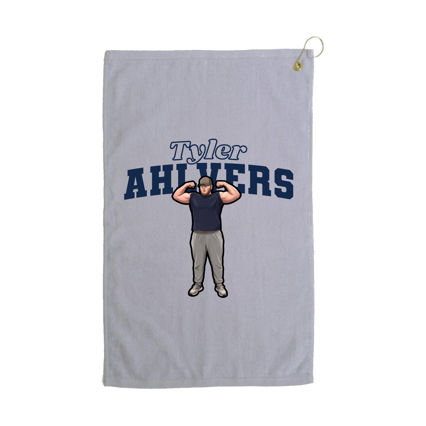 Golf Towel — Name Arch in Grey