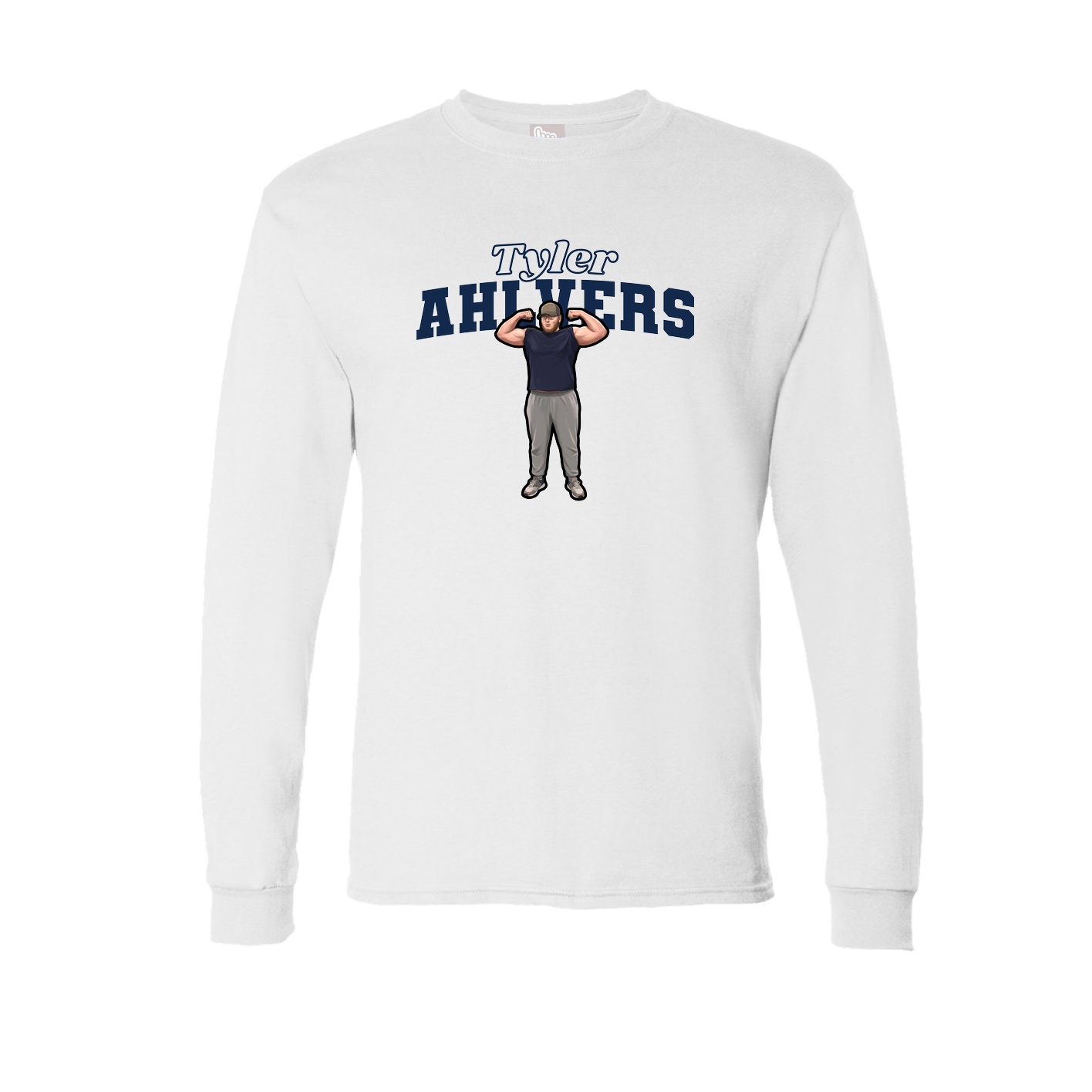 Long Sleeve Tee — Name Arch in White