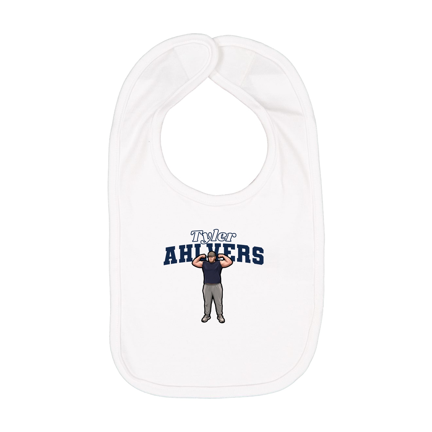 Infant Bib — Name Arch in White