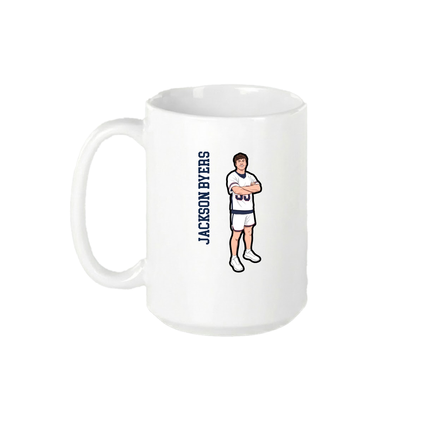 15oz Coffee Mug — Name Vertical in White