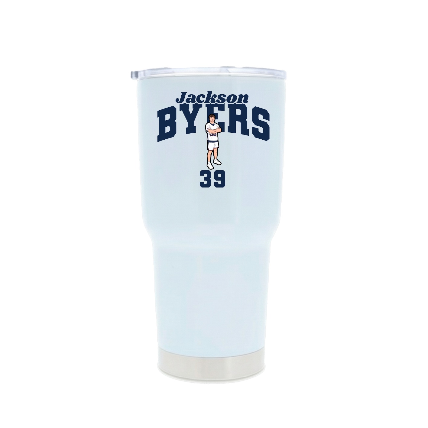 30oz Stainless Steel Tumbler — Signature Arch in White
