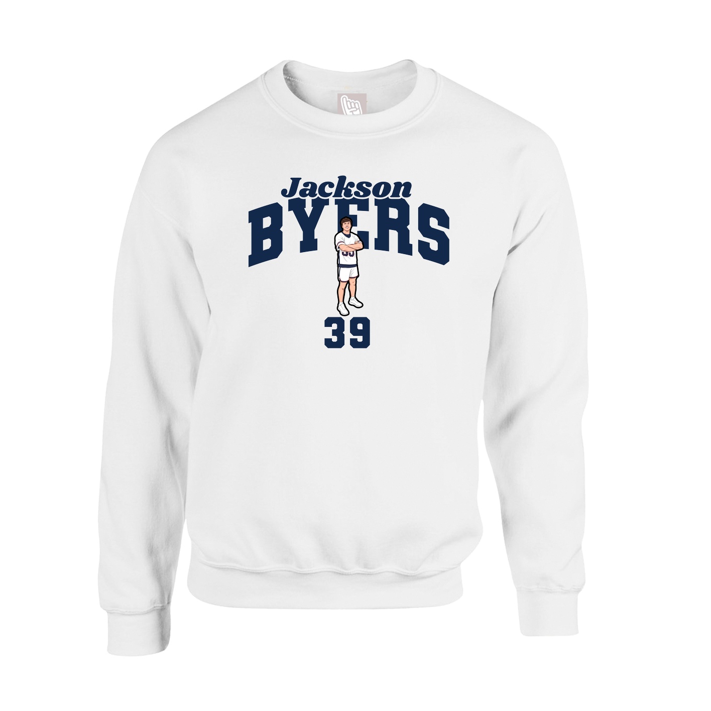 Fleece Crew — Signature Arch in White