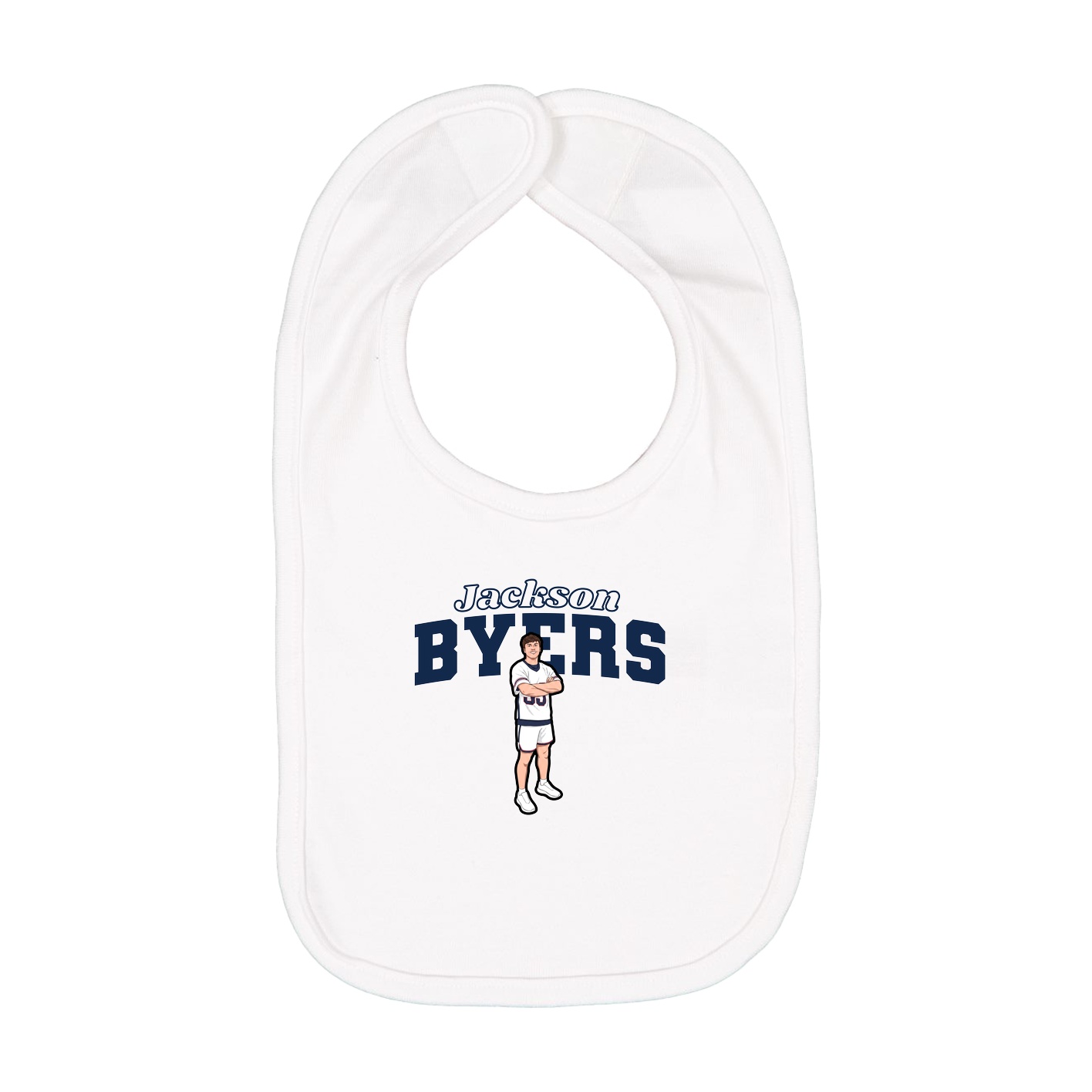 Infant Bib — Name Arch in White