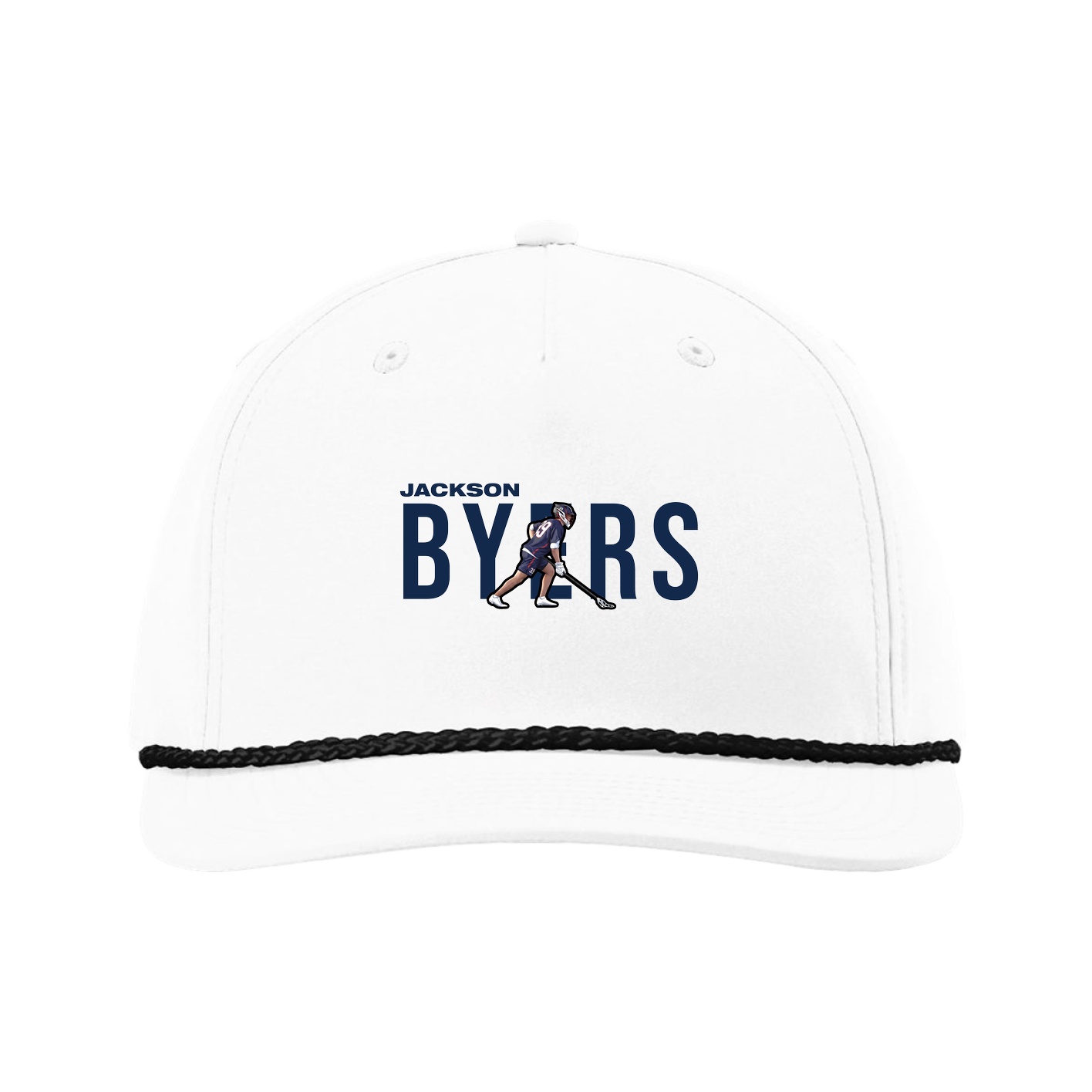 Five-Panel Classic Rope Cap — Player Name in White