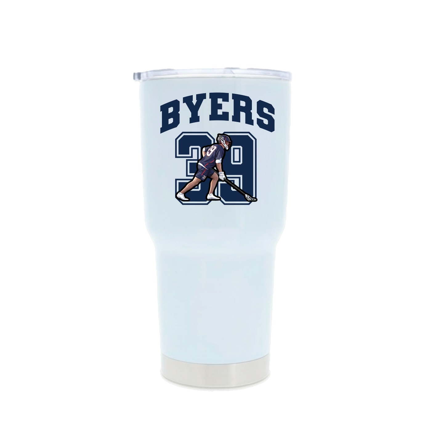30oz Stainless Steel Tumbler — Number in White