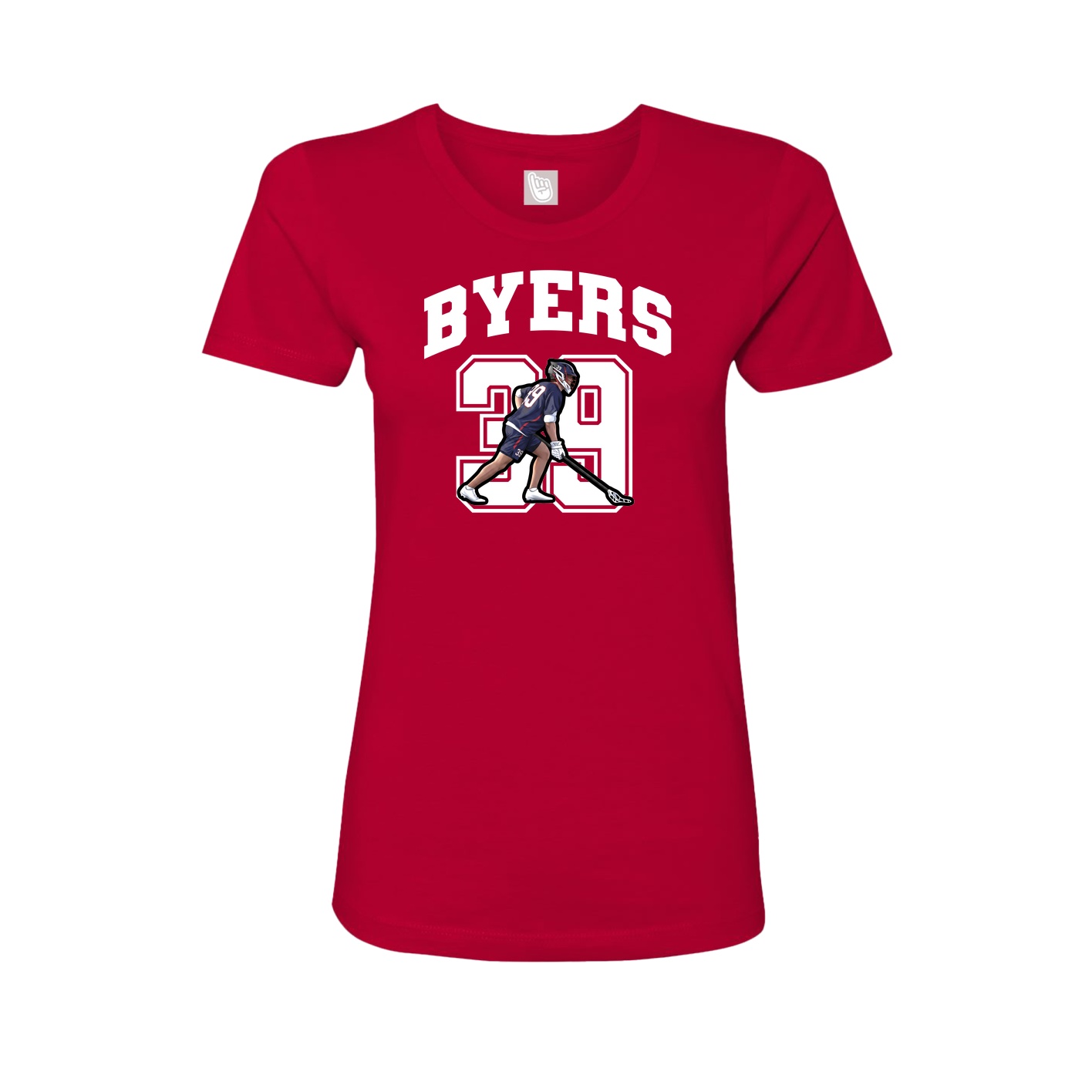 Fitted Women's Tee — Number in Red
