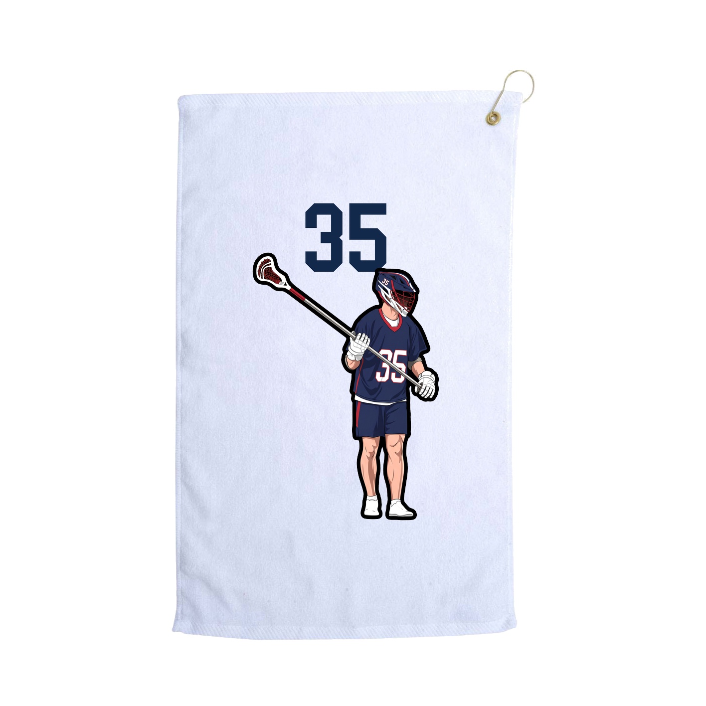 Golf Towel — Number Top in White