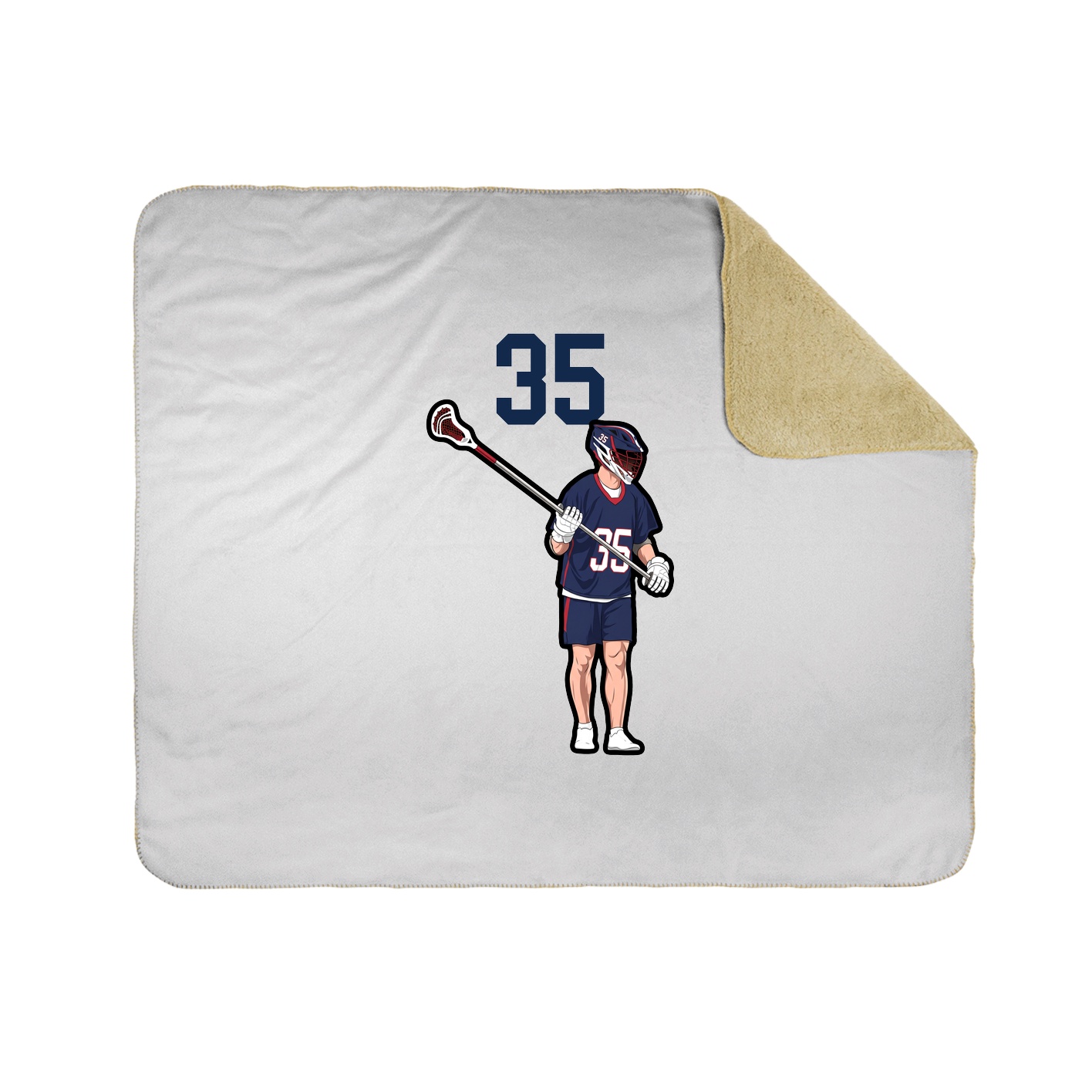 Throw Blanket — Number Top in White