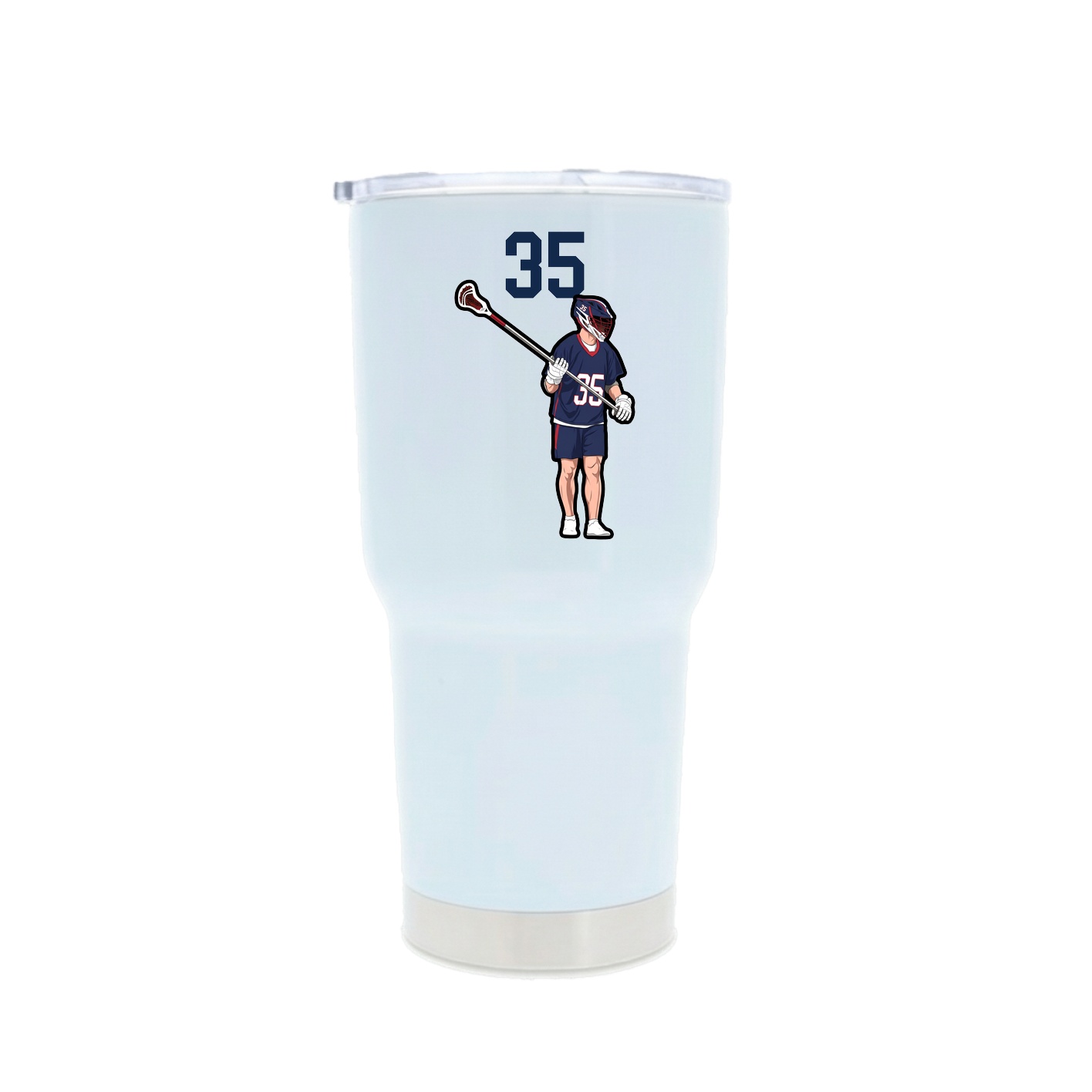 30oz Stainless Steel Tumbler — Number Top in White
