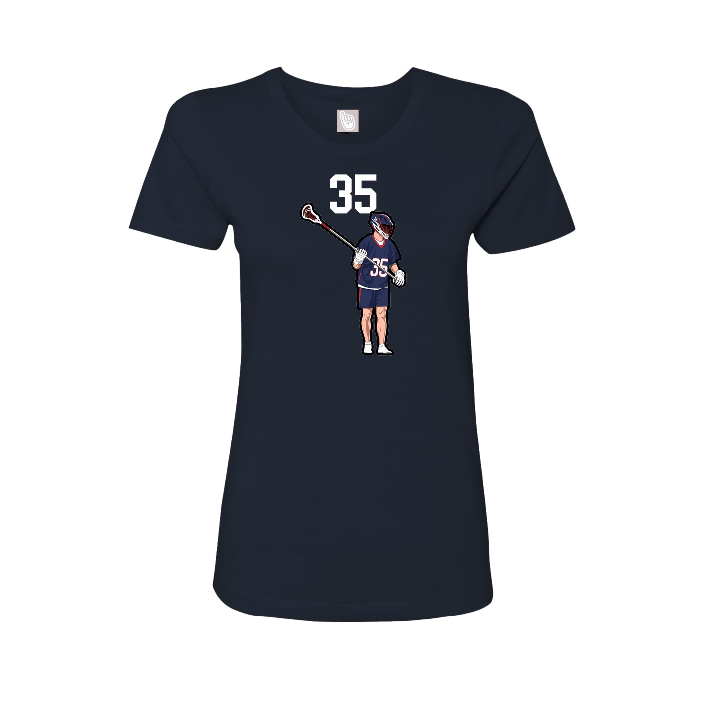 Fitted Women's Tee — Number Top in Navy