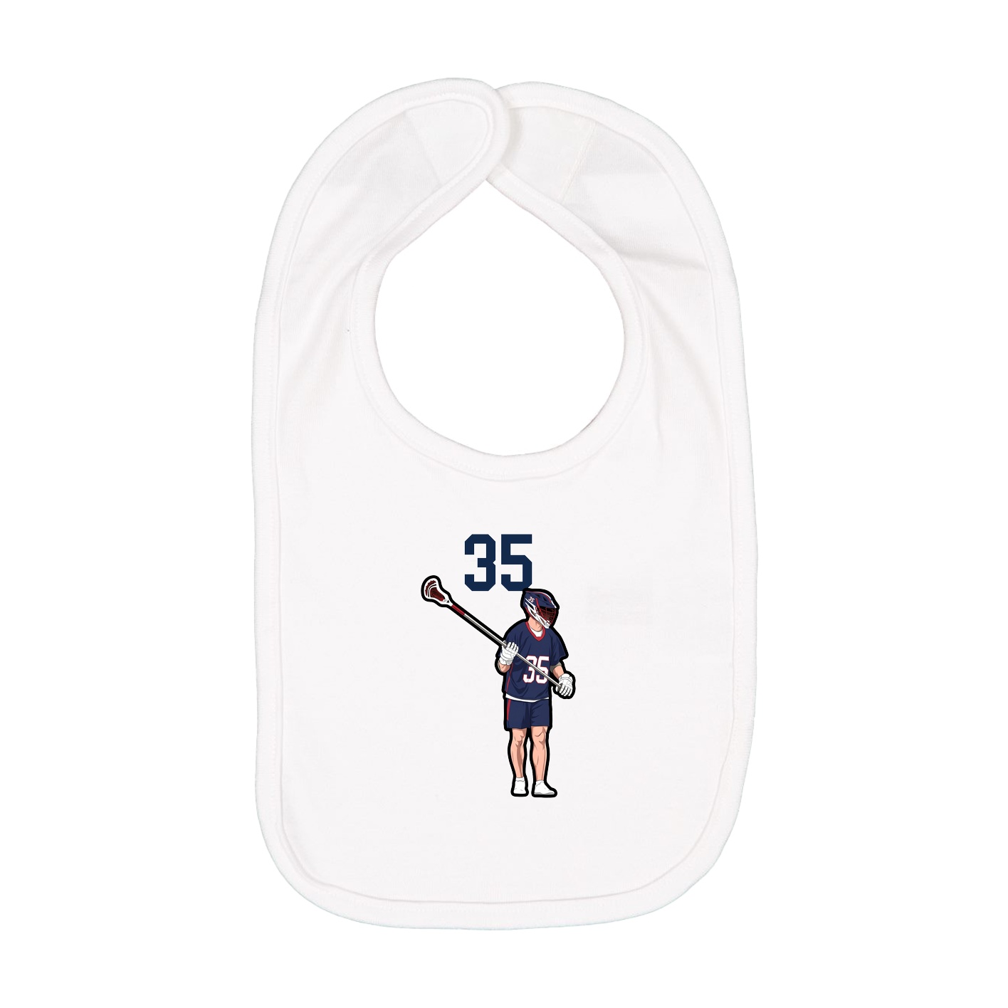 Infant Bib — Number Top in White