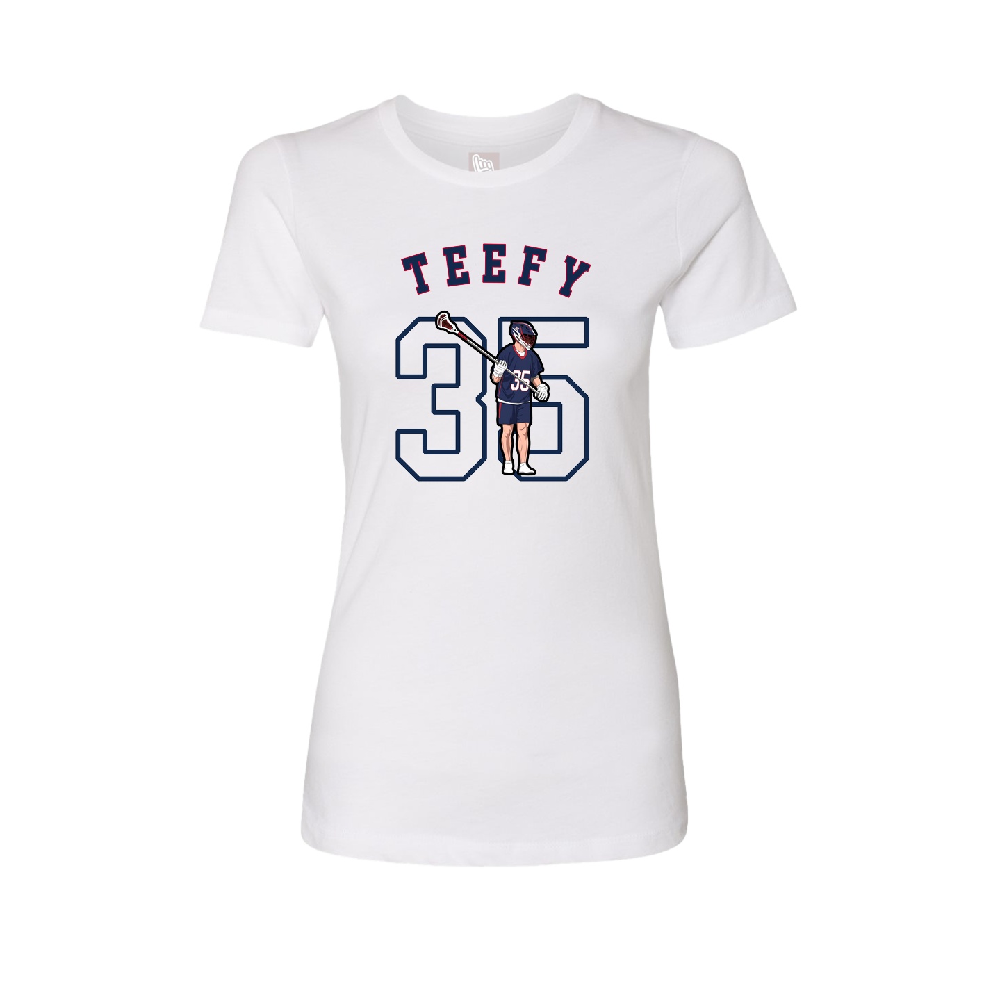 Fitted Women's Tee — Shirsey Arch in White