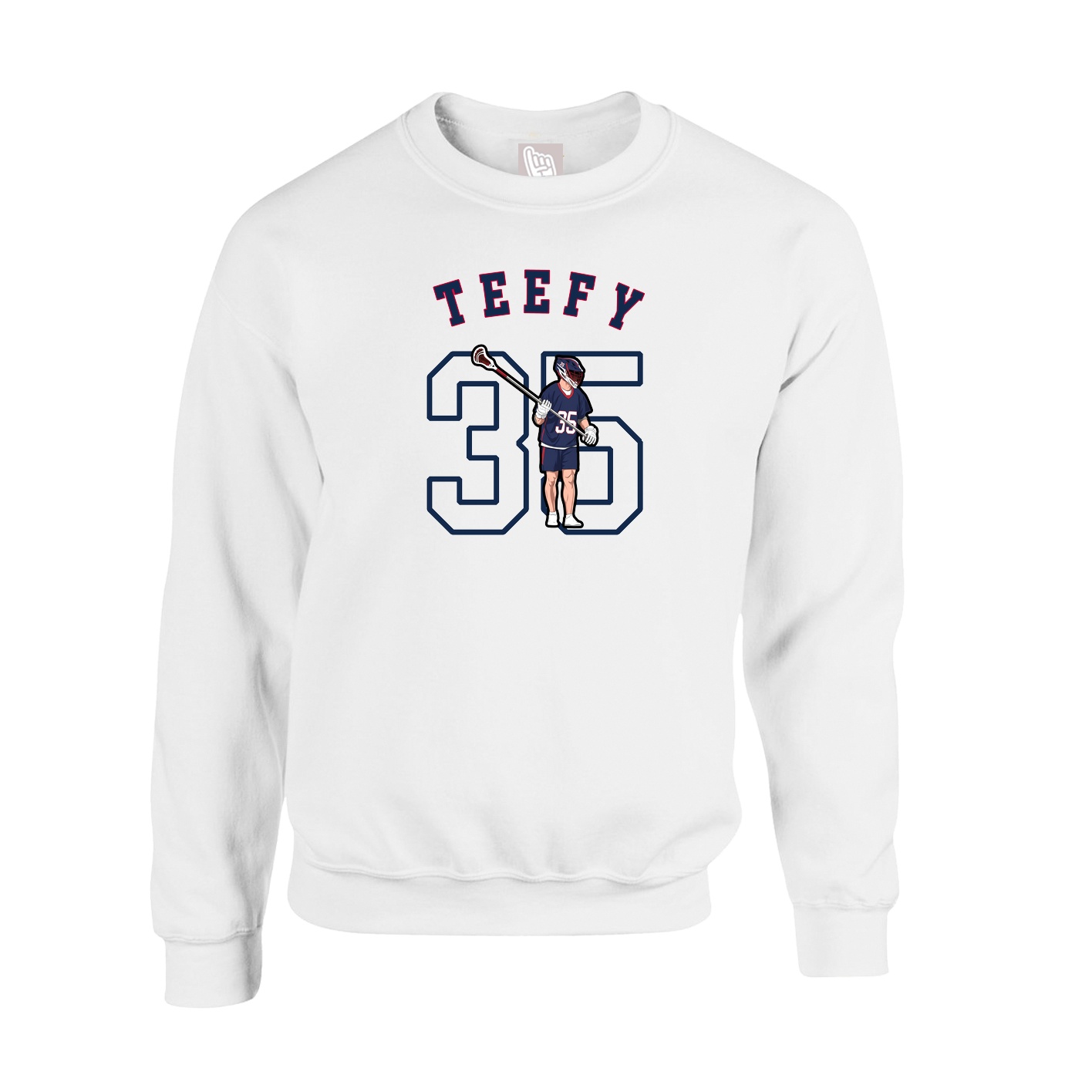 Fleece Crew — Shirsey Arch in White