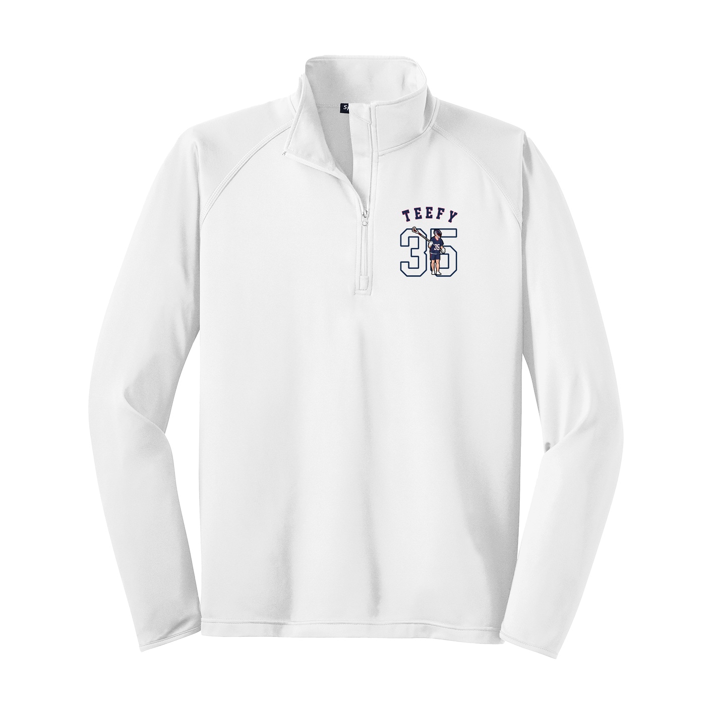 Q-Zip Pullover — Shirsey Arch in White
