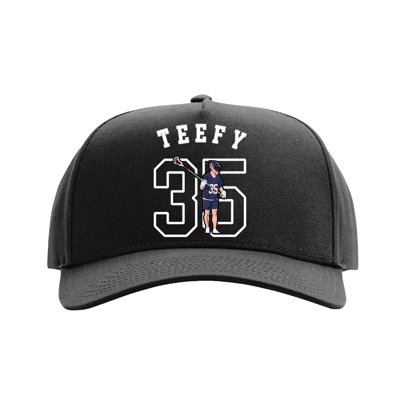 Full Fabric Five-Panel Champ Cap — Shirsey Arch in Black