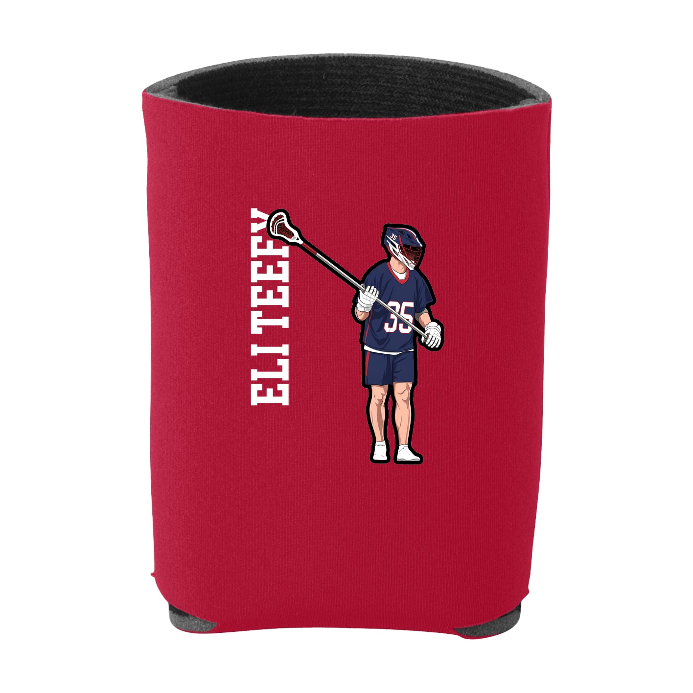 Can Holder — Name Vertical in Red