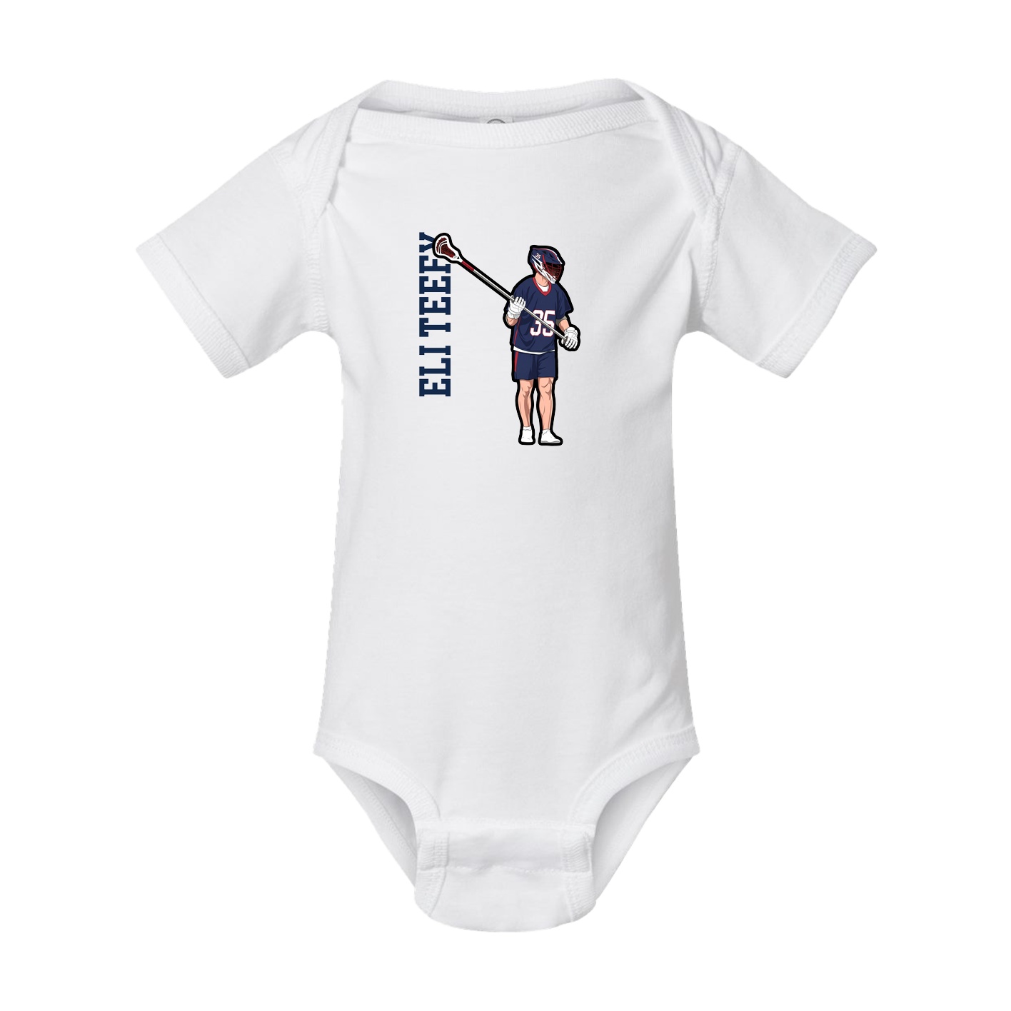 Baby Onesie — Name Vertical in White
