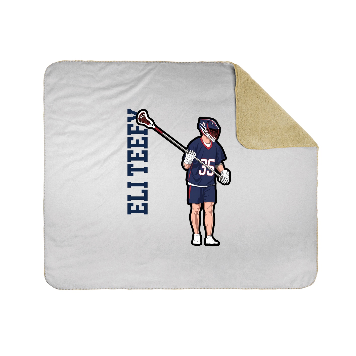 Throw Blanket — Name Vertical in White