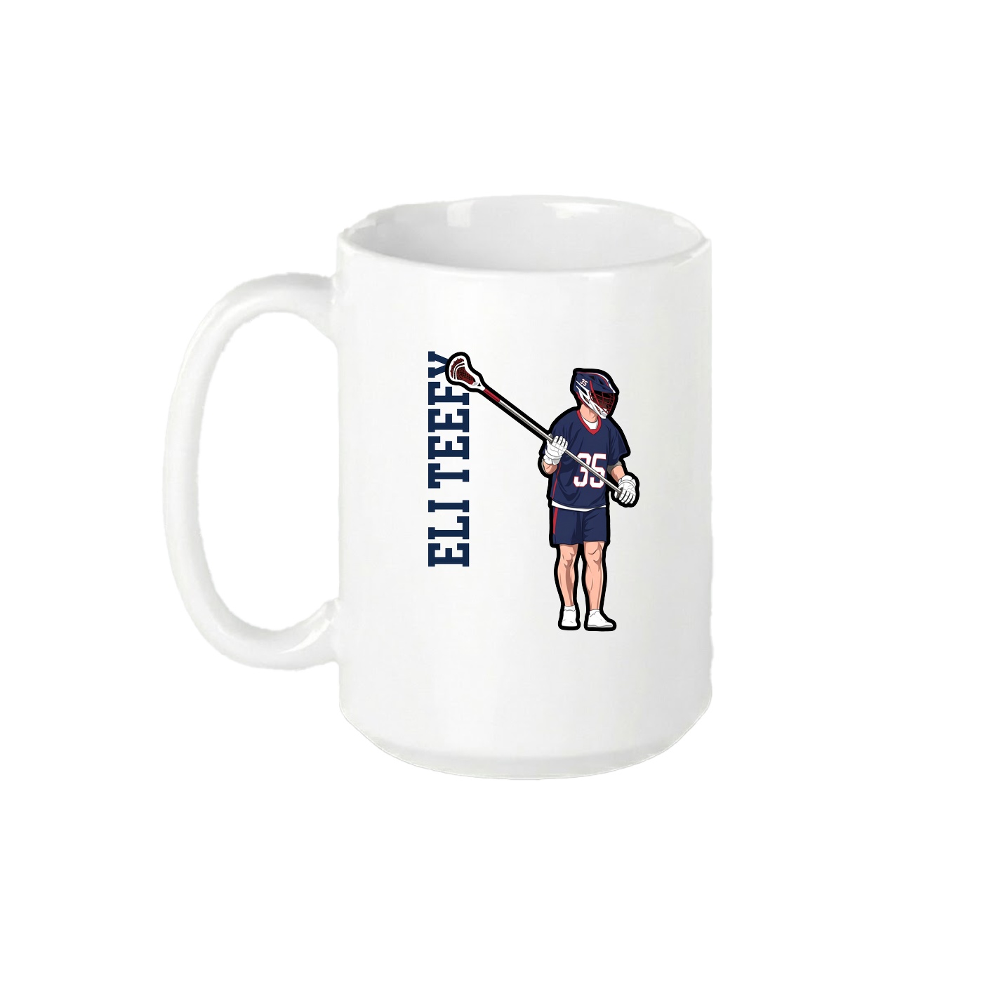 15oz Coffee Mug — Name Vertical in White