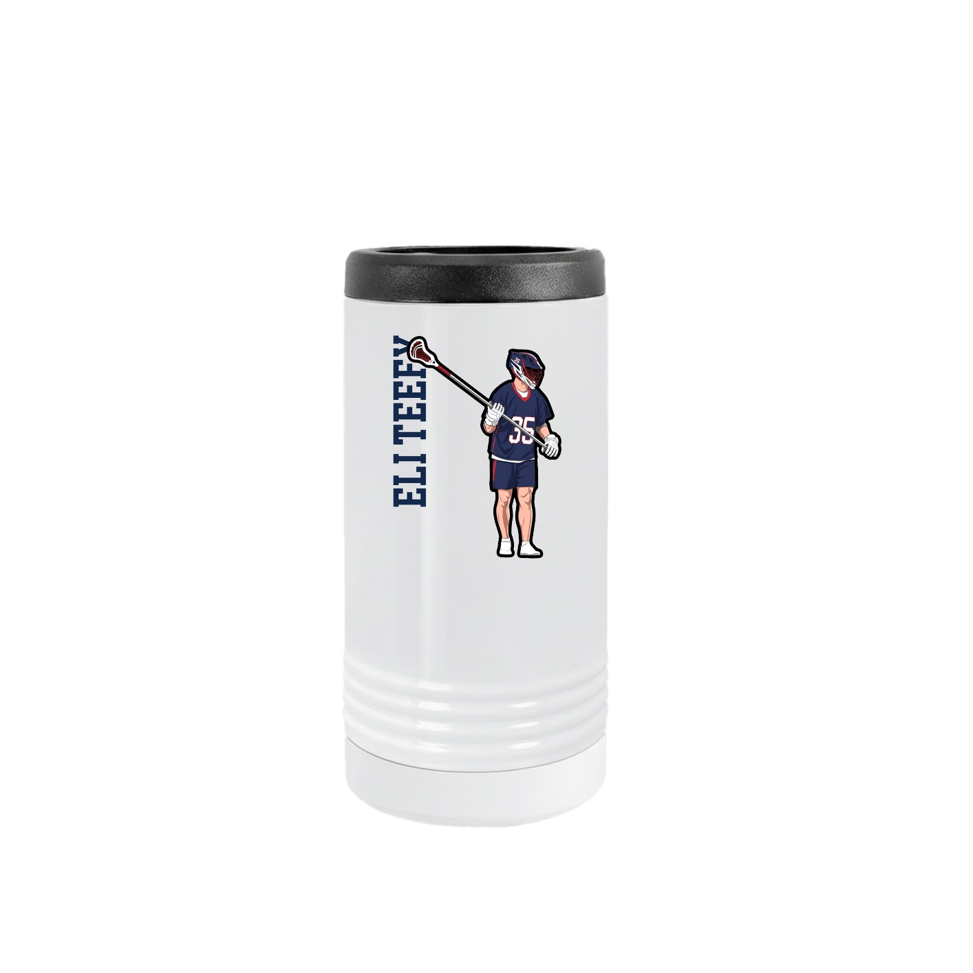 Slim Beverage Holder — Name Vertical in White