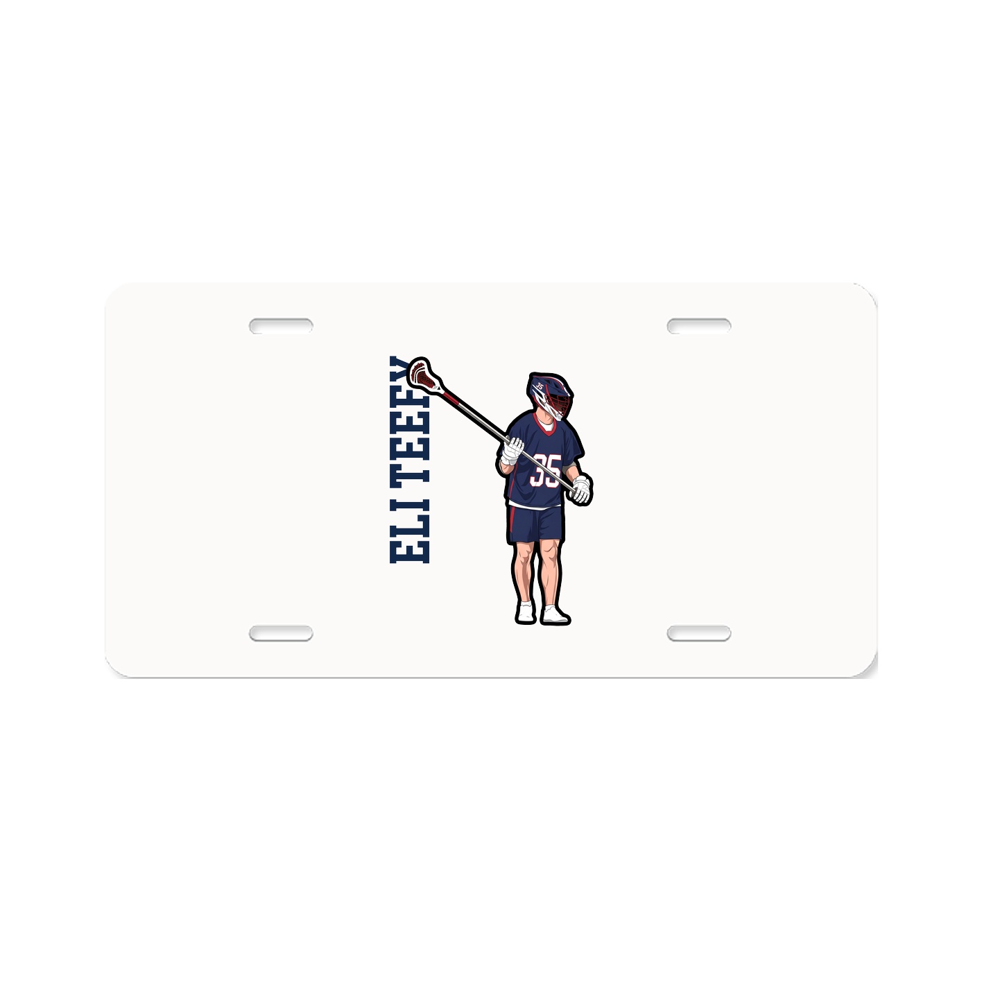 License Plate — Name Vertical in Classic