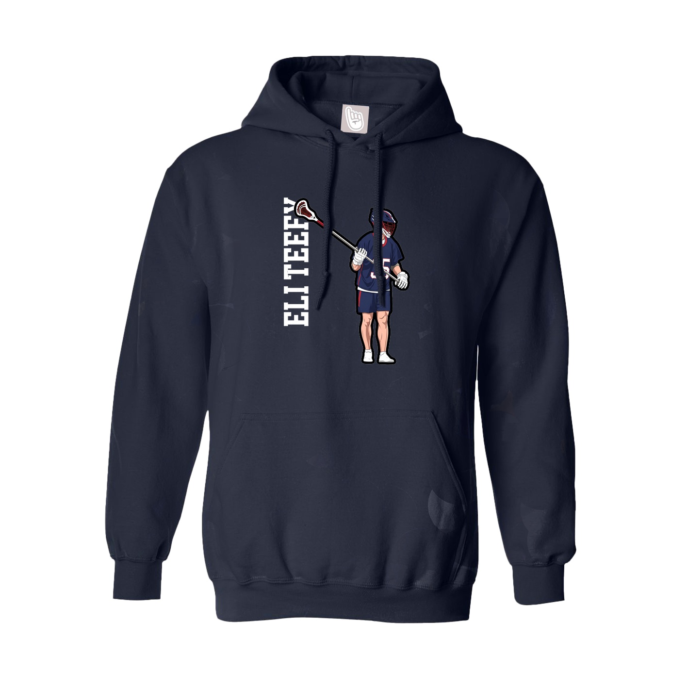 Hoodie — Name Vertical in Navy