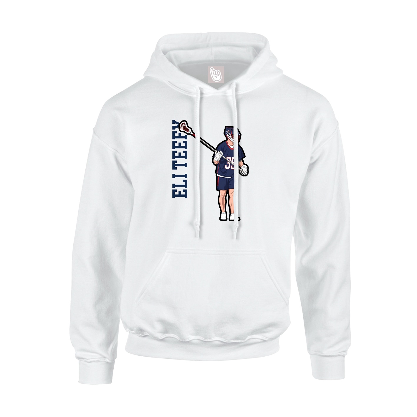 Youth Hoodie — Name Vertical in White