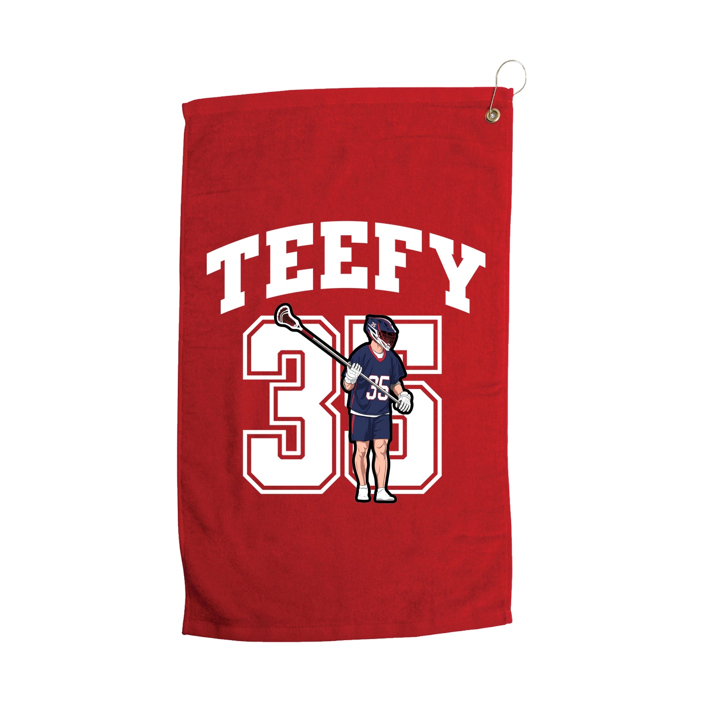 Golf Towel — Number in Red