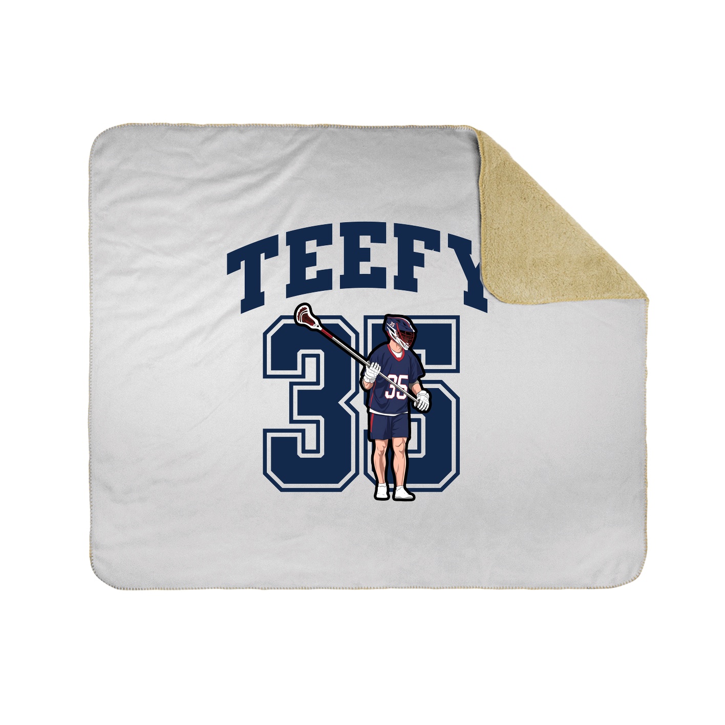 Throw Blanket — Number in White