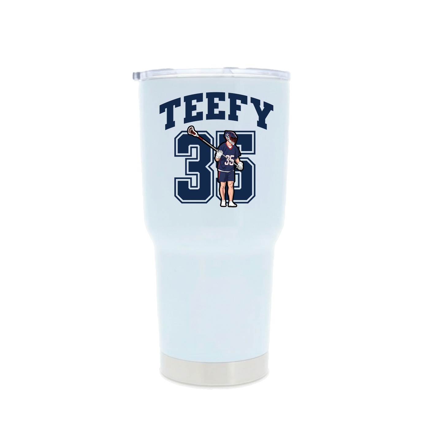 30oz Stainless Steel Tumbler — Number in White