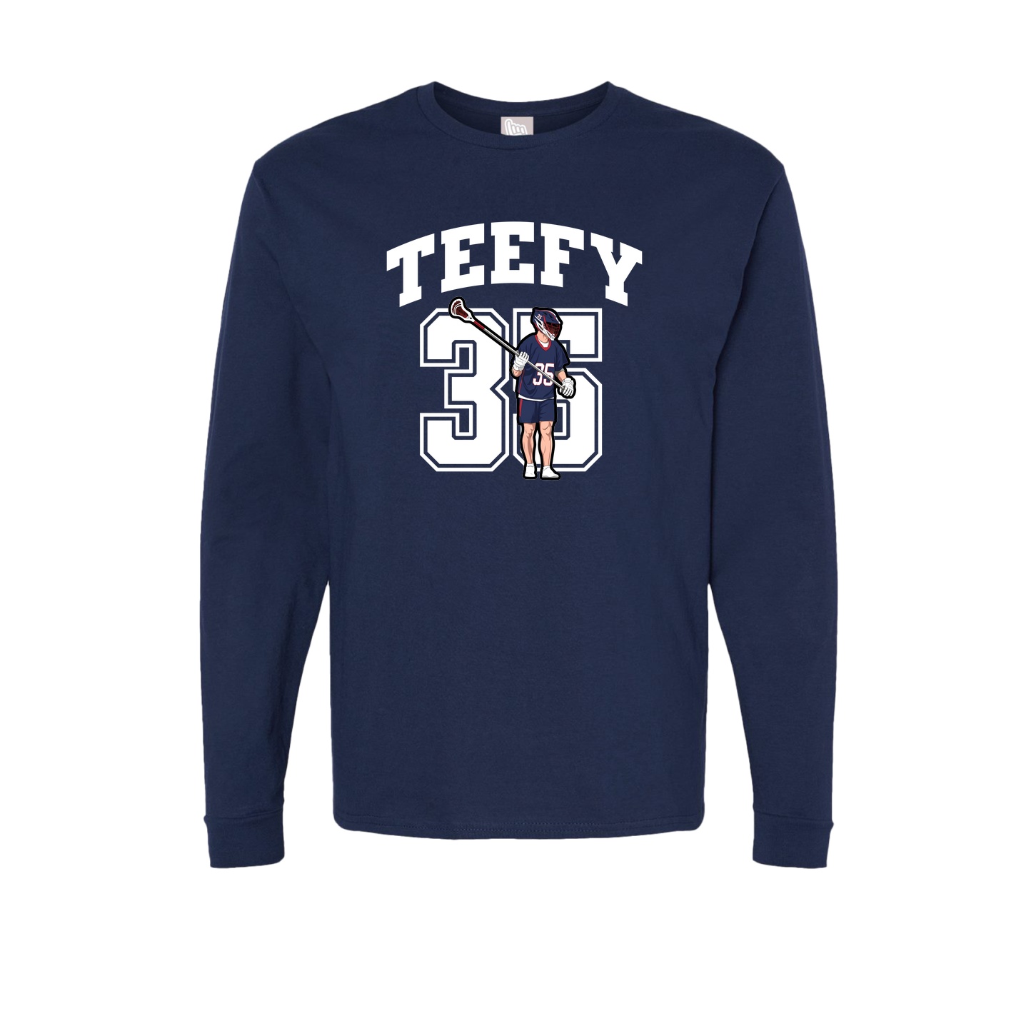 Long Sleeve Tee — Number in Navy