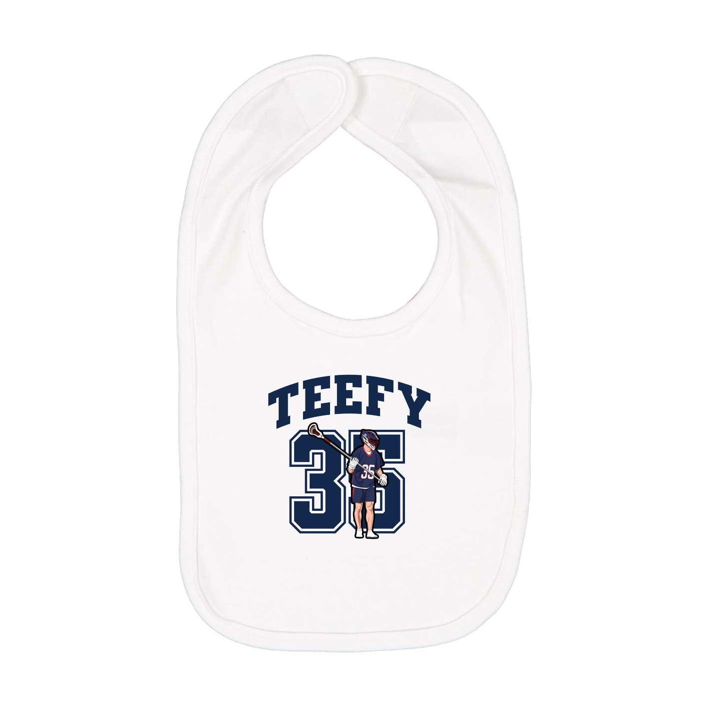 Infant Bib — Number in White