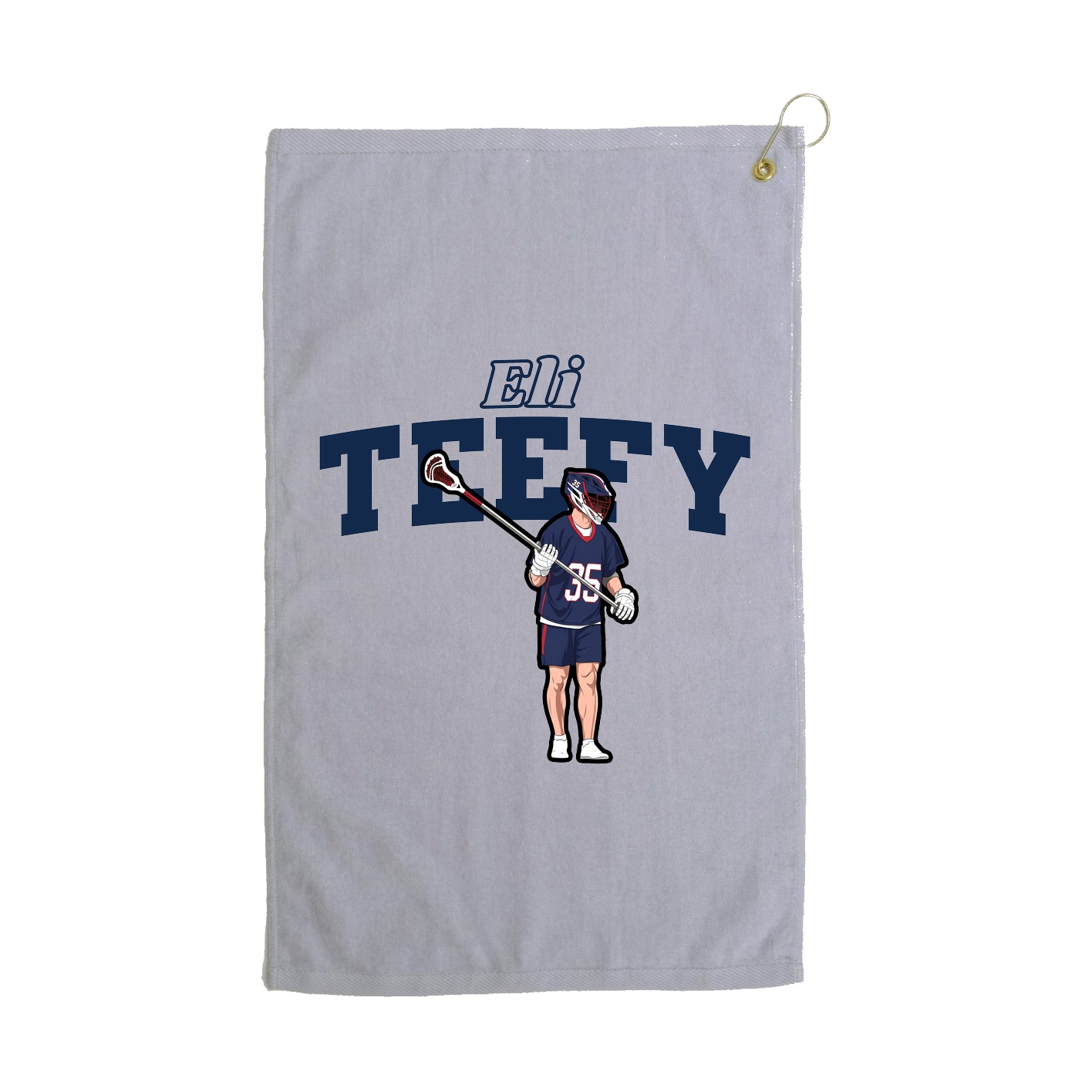 Golf Towel — Name Arch in Grey