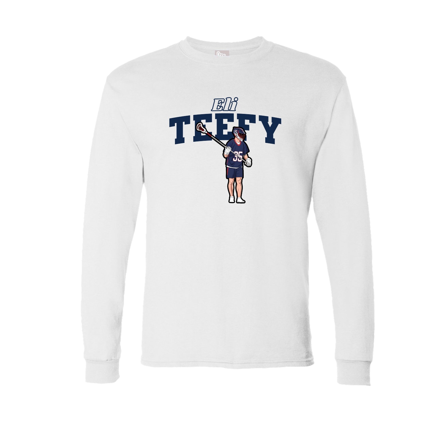 Long Sleeve Tee — Name Arch in White