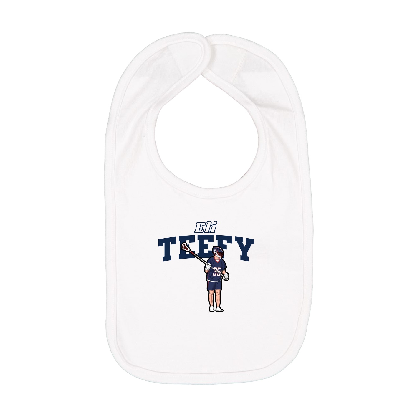 Infant Bib — Name Arch in White