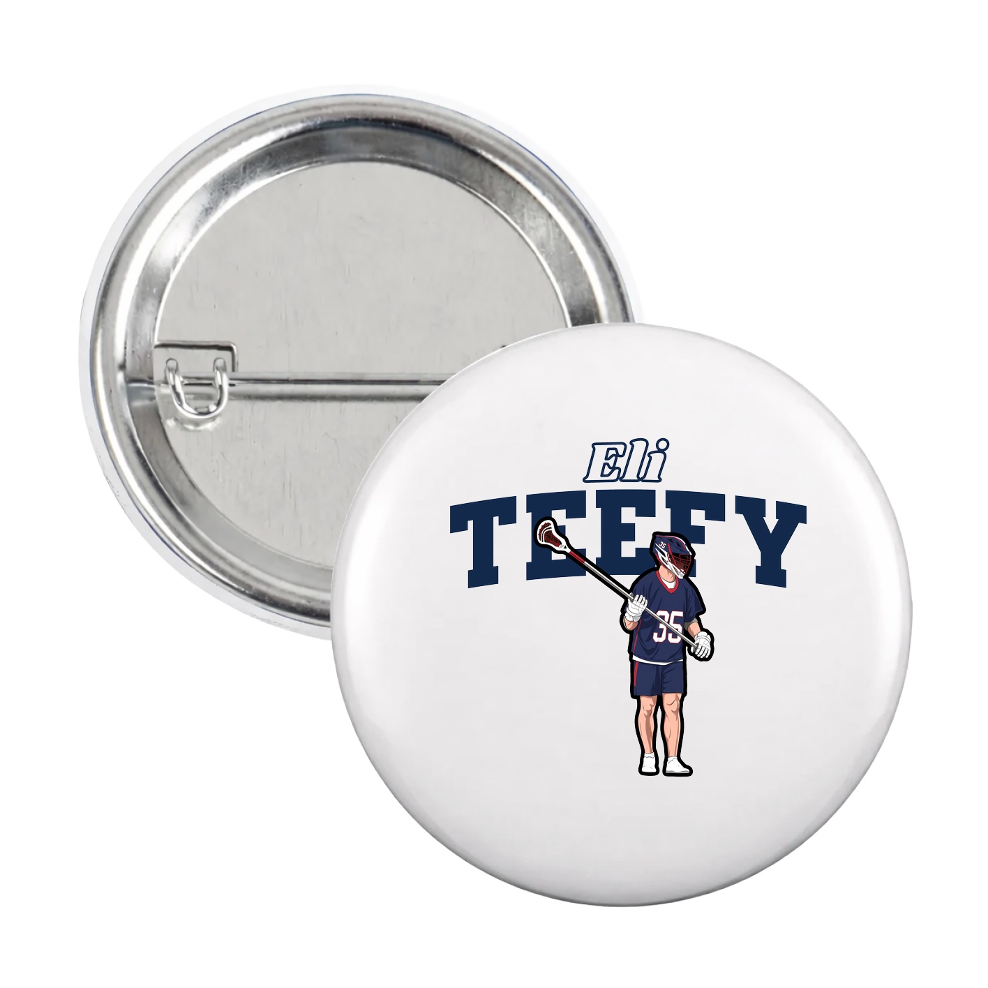 Game Day Button — Name Arch in White