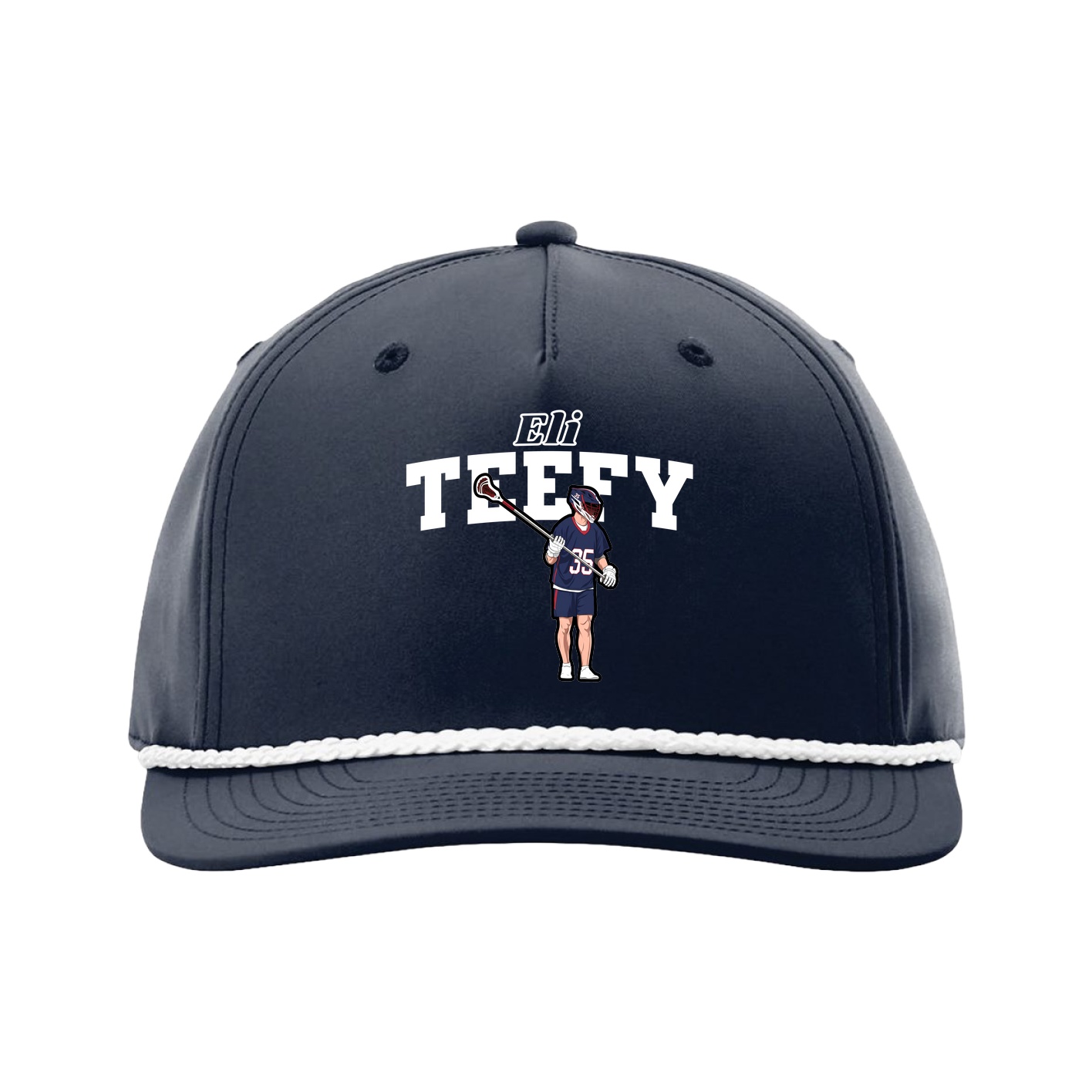 Five-Panel Classic Rope Cap — Name Arch in Navy