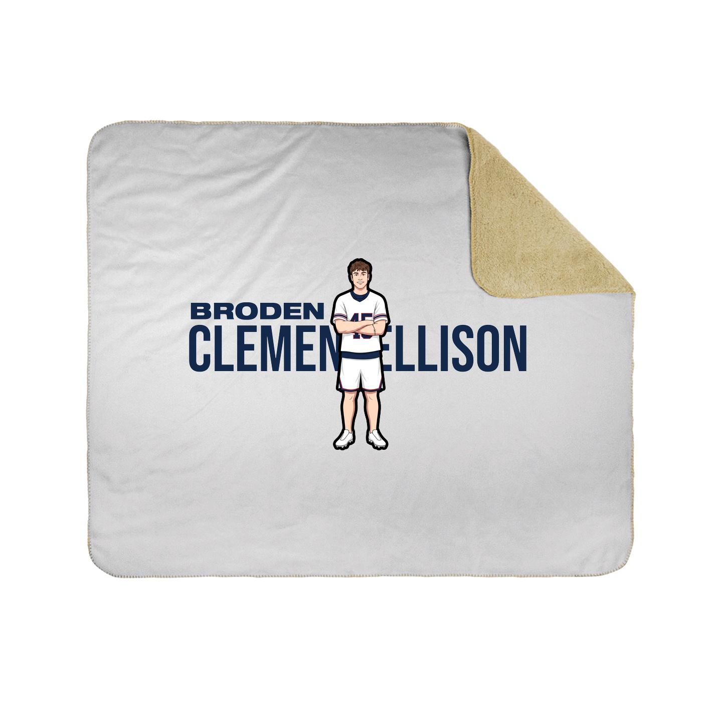 Throw Blanket — Player Name in White