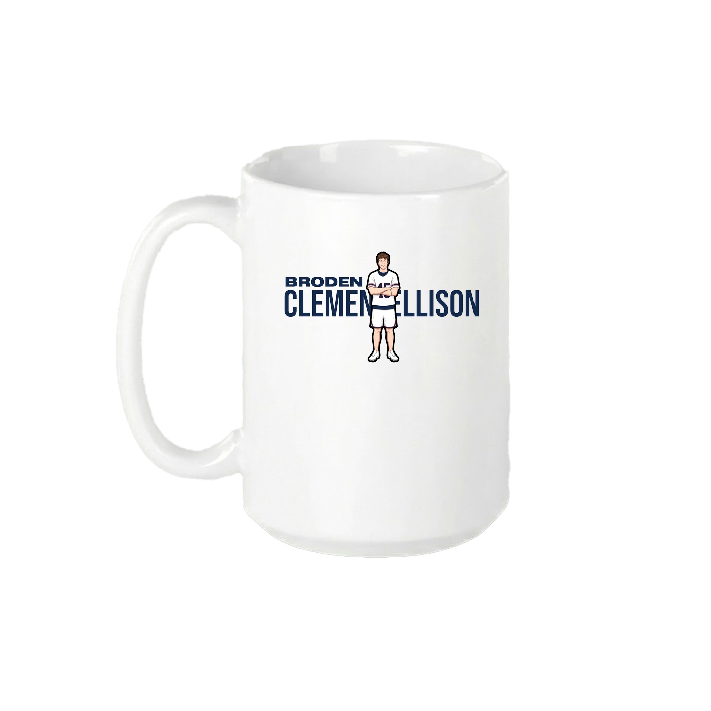 15oz Coffee Mug — Player Name in White