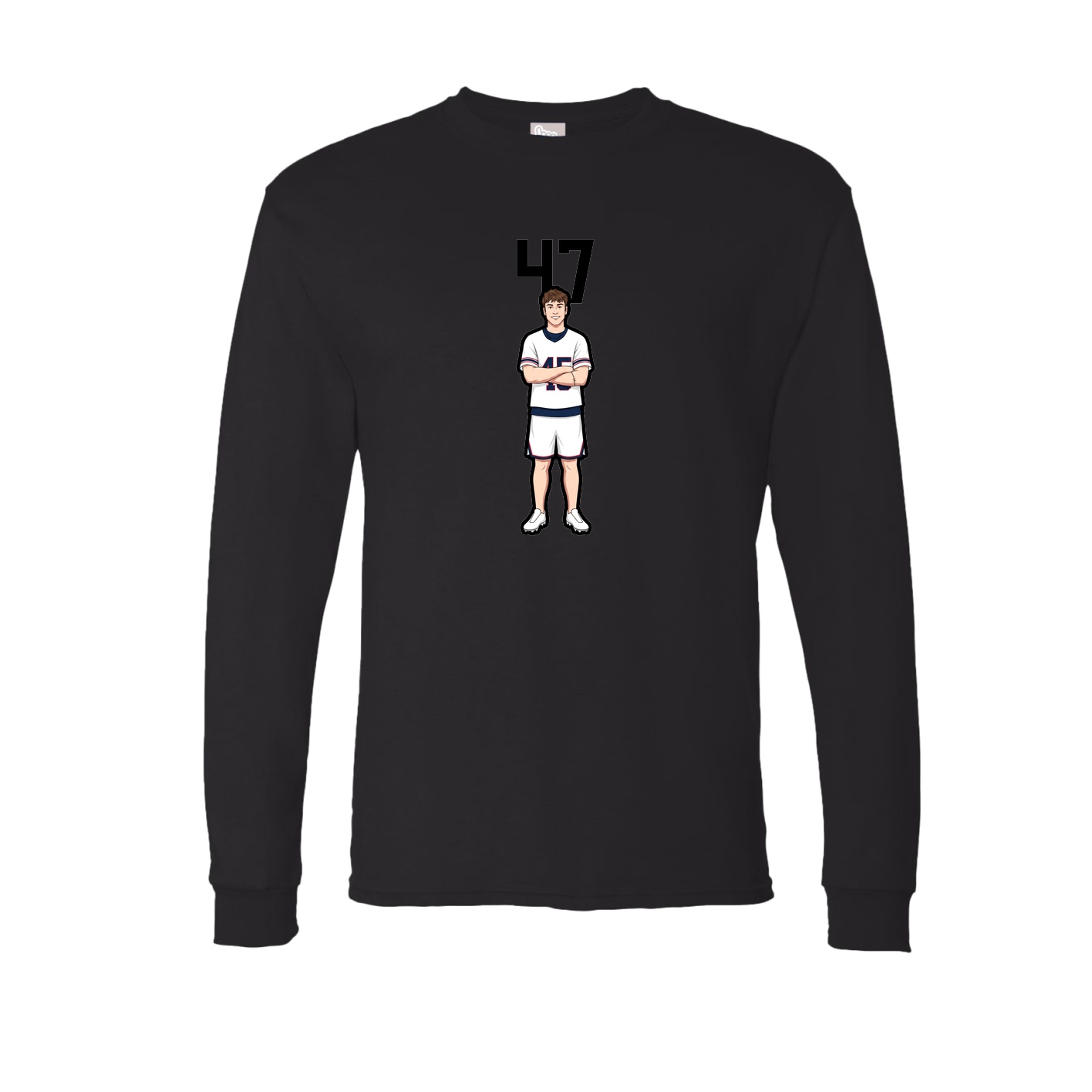 Long Sleeve Tee — Number Top in Black