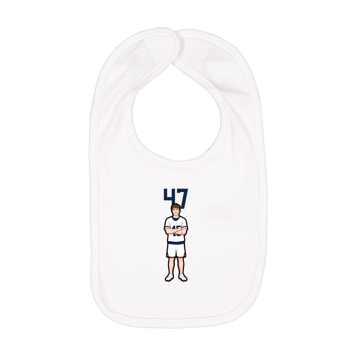 Infant Bib — Number Top in White