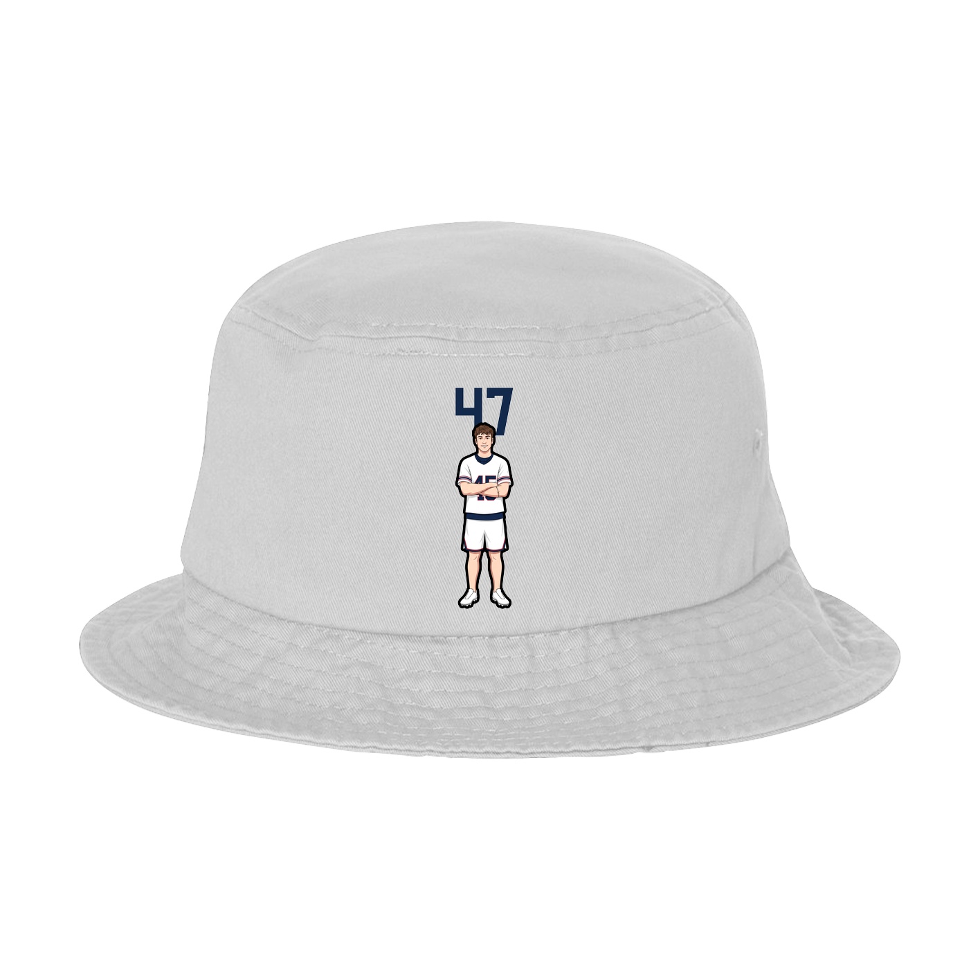 Bucket Cap — Number Top in White