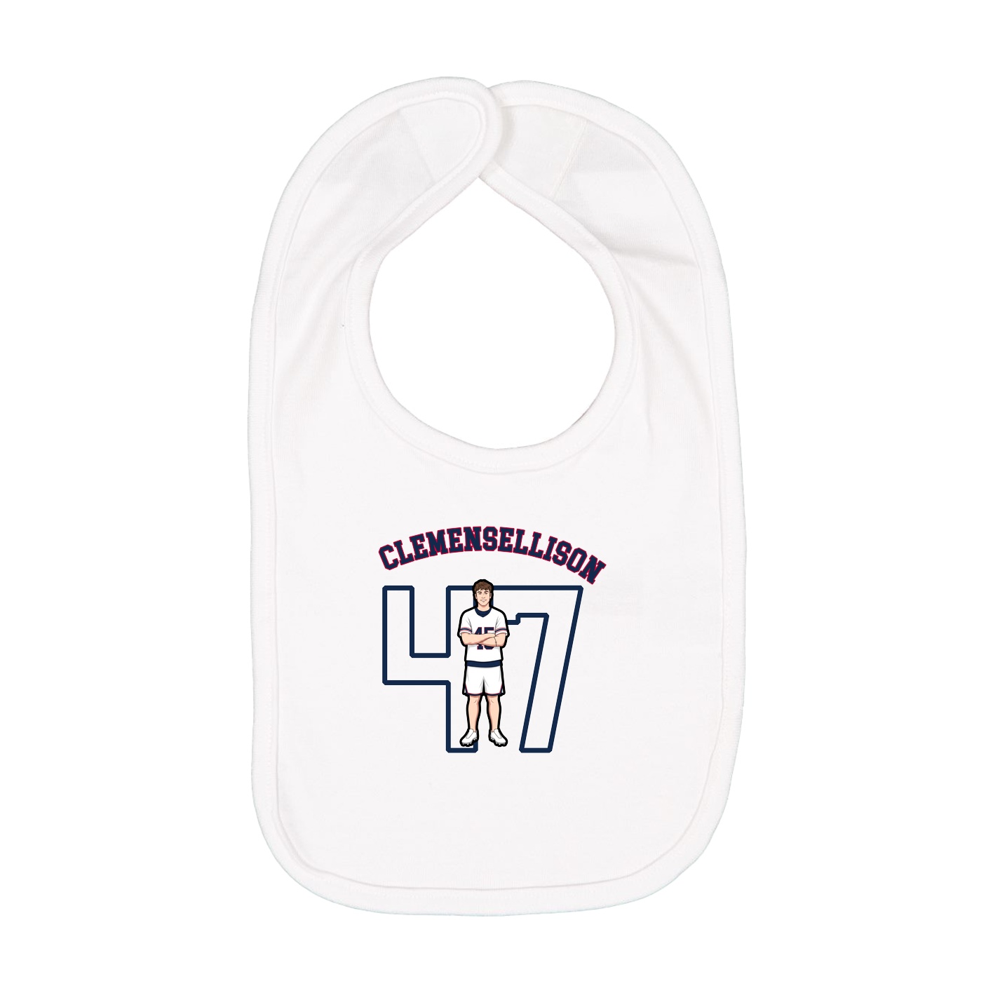Infant Bib — Shirsey Arch in White