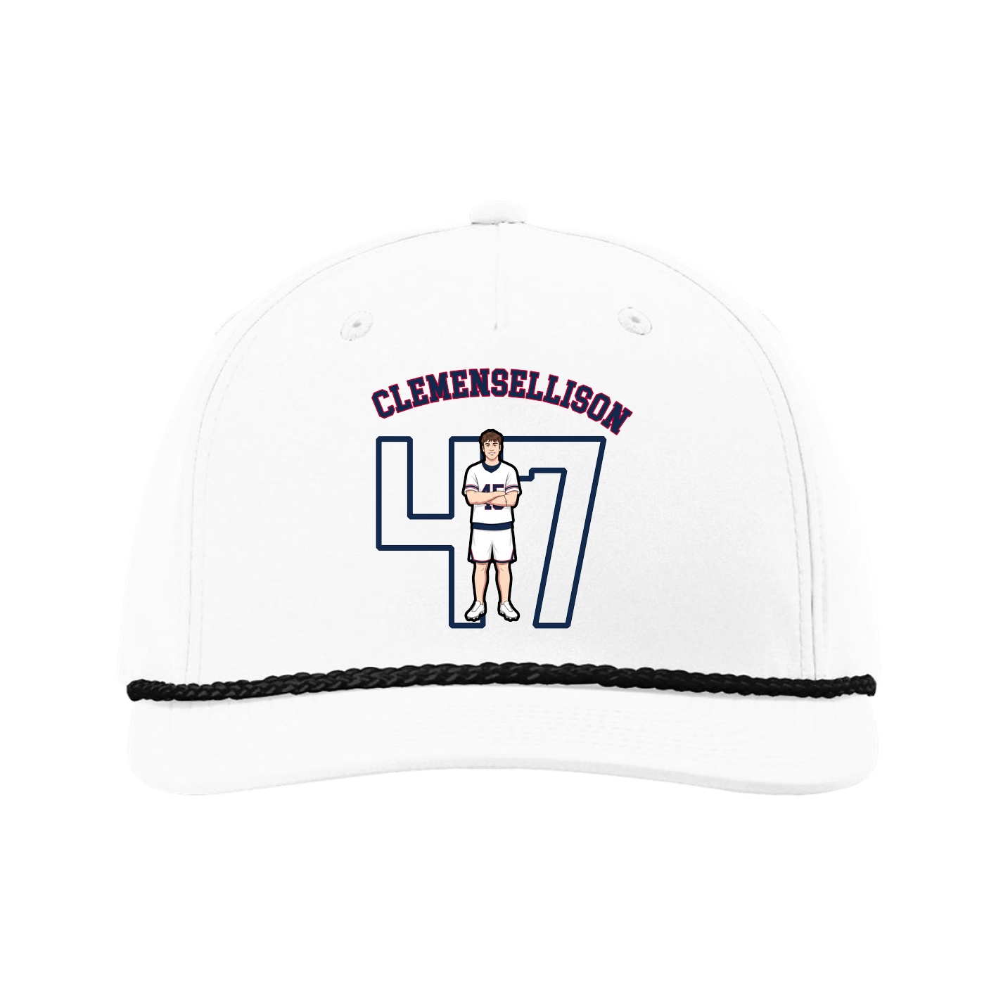 Five-Panel Classic Rope Cap — Shirsey Arch in White