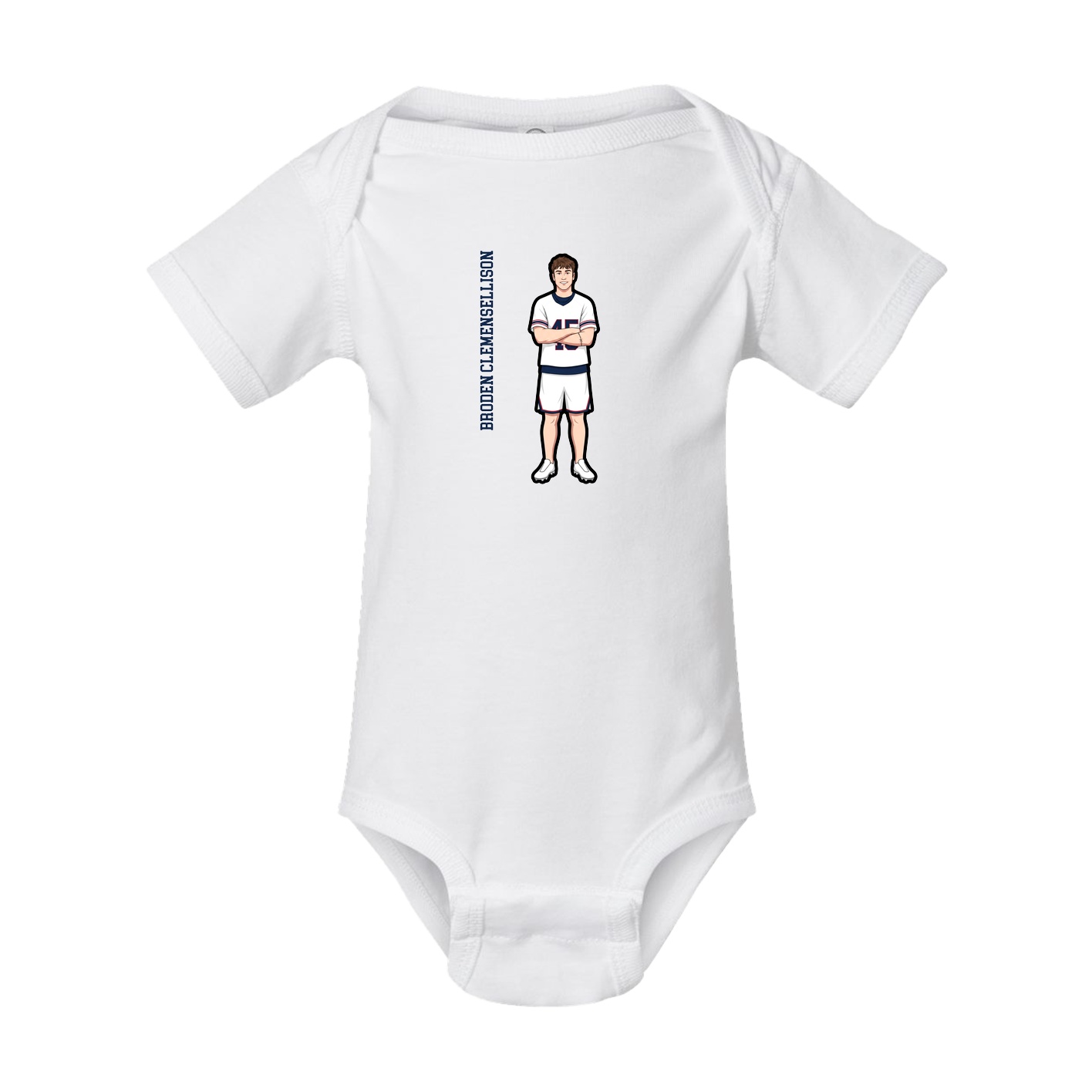 Baby Onesie — Name Vertical in White